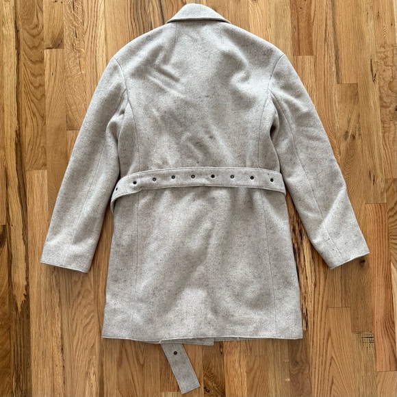 The Row Wool Cashmere Tan Belted Coat with Ostrich Trim – Size S – Made in USA - Picture 6 of 10